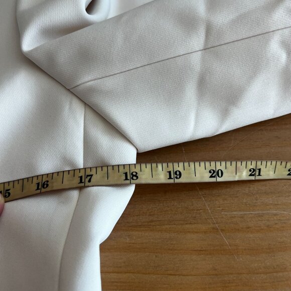 Anne Klein Womens One Button Blazer Embellished Notched Collar Sz 4 Off White - Picture 11 of 13